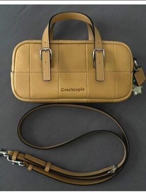 COACH Coachtopia Alter/Ego Mini Satchel Bag Checkerboard Tan